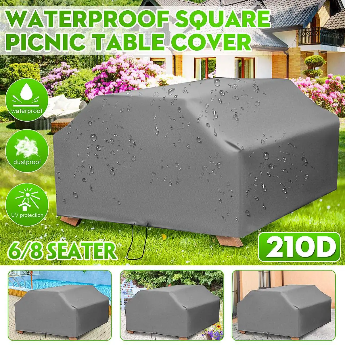 Outdoor Furniture Paint - 6/8 좌석용 피크닉 테이블 의자 커버,