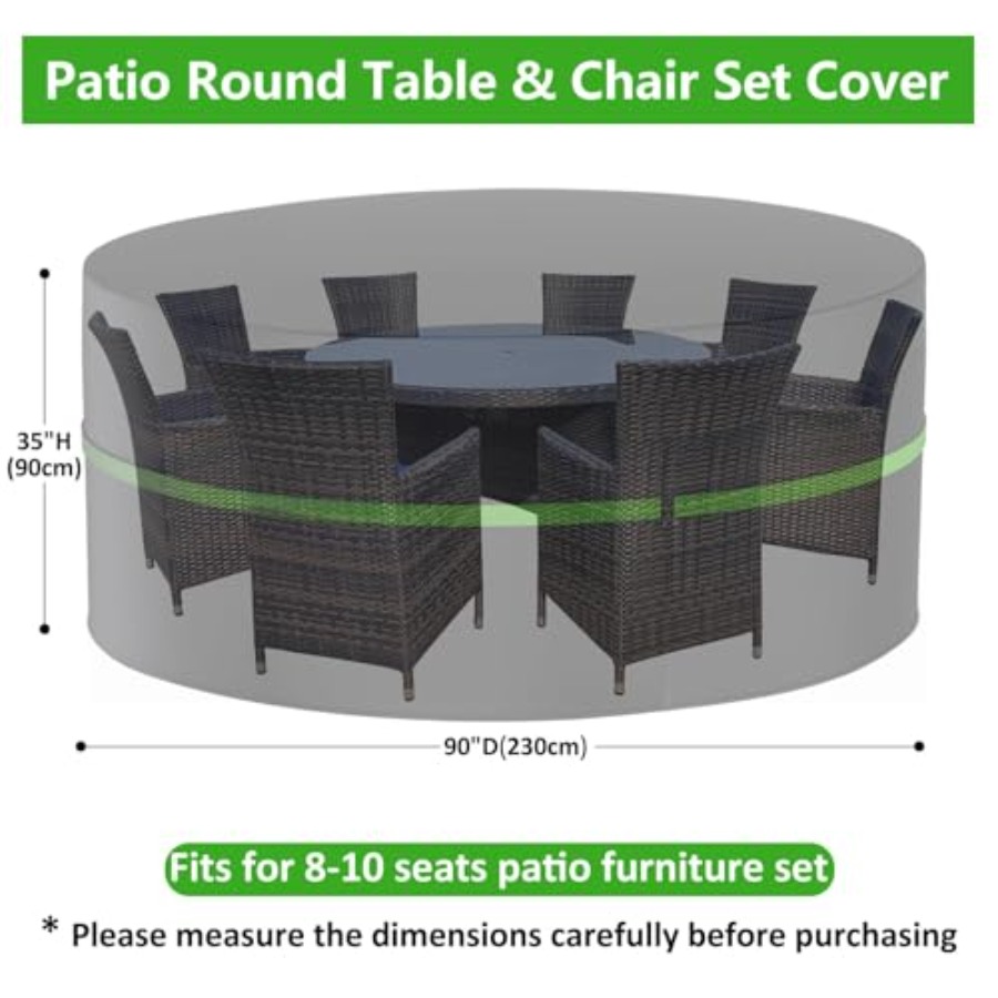둥근 파티오 가구 커버, 100% 방수 및 변색 방지  - Outdoor Furniture Table And Chairs 리뷰 및 가격