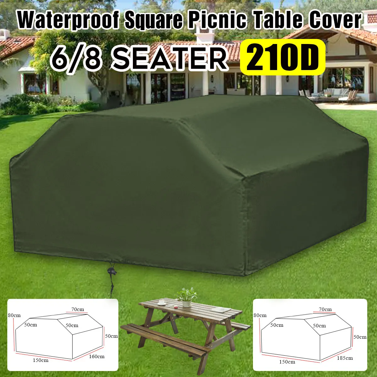 6/8 좌석용 피크닉 테이블 의자 커버, 회색 방수 방 - Outdoor Furniture Paint 리뷰 및 가격