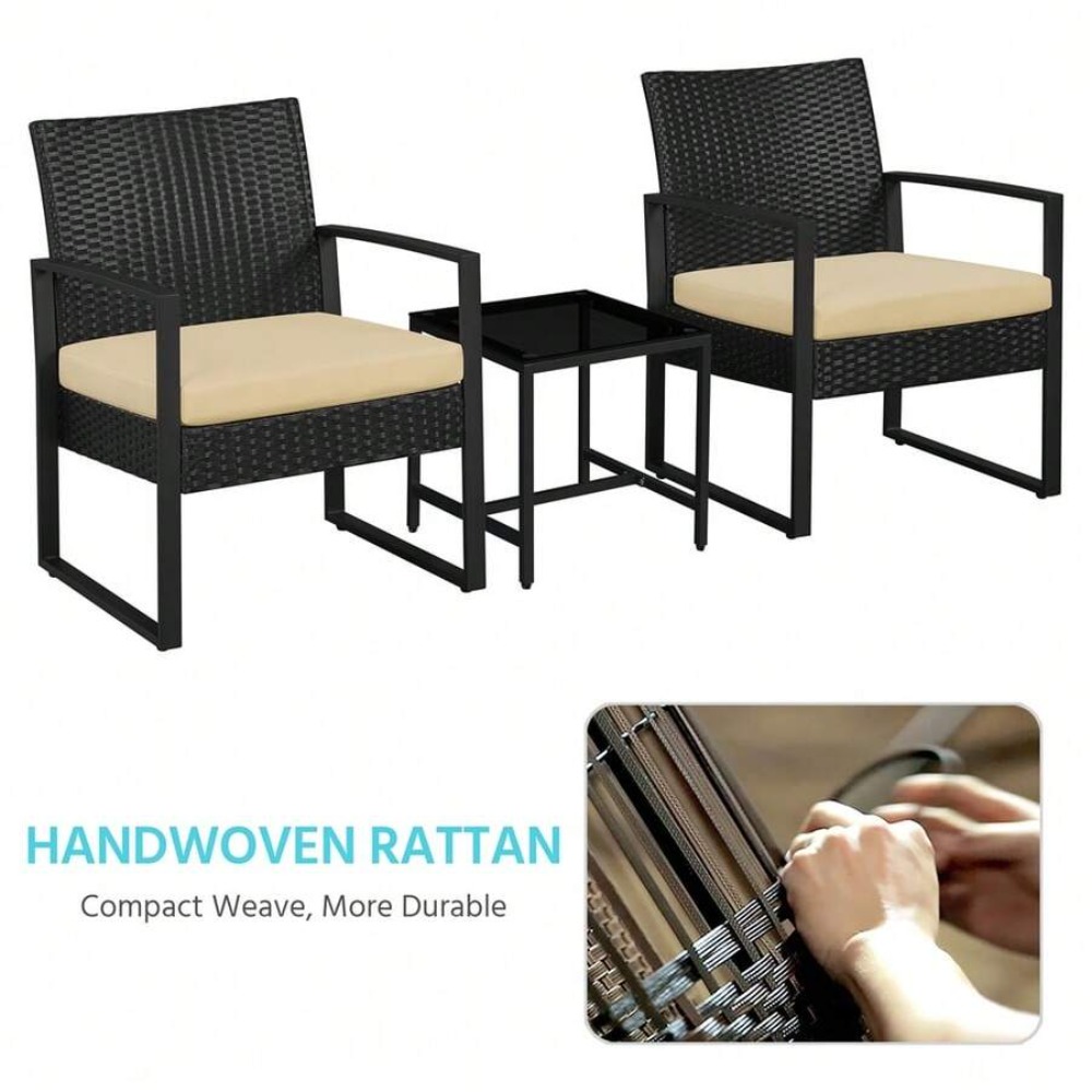 3피스 야외용 위커 가구 세트 (라탄 의자 2개와 커피 - Outdoor Furniture Table And Chairs 리뷰 및 가격