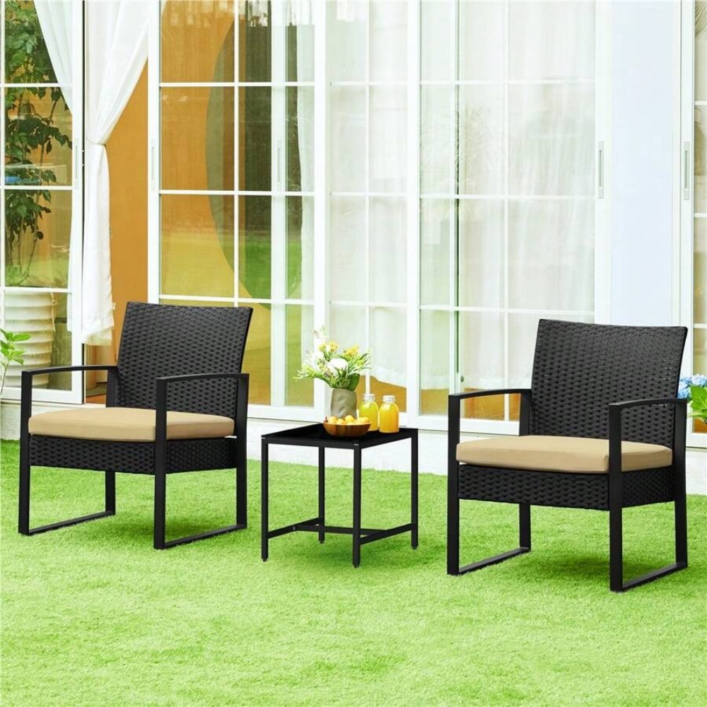 3피스 야외용 위커 가구 세트 (라탄 의자 2개와 커피 - Outdoor Furniture Table And Chairs 리뷰 및 가격