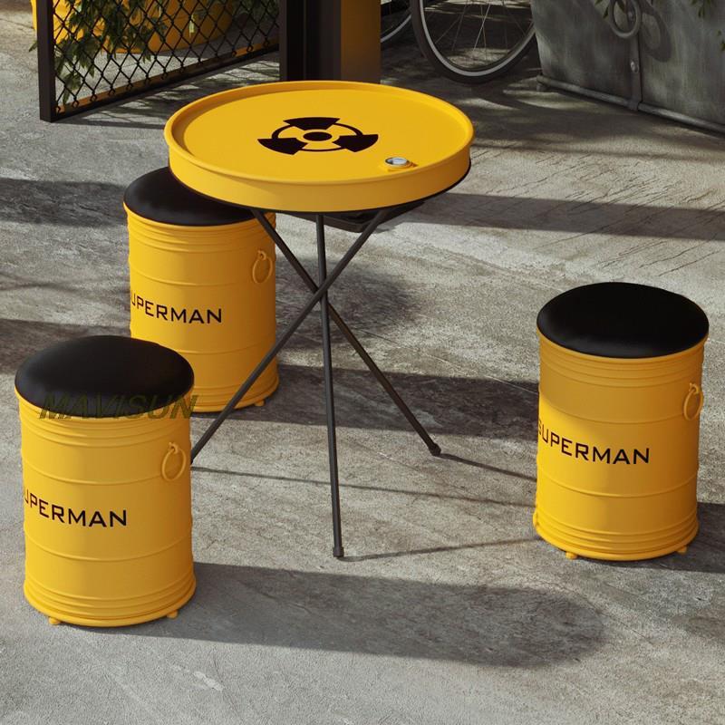 크리에이티브 단조 다리미 오일 드럼 데크 밀크 티 숍, - Outdoor Furniture Oil 리뷰 및 가격