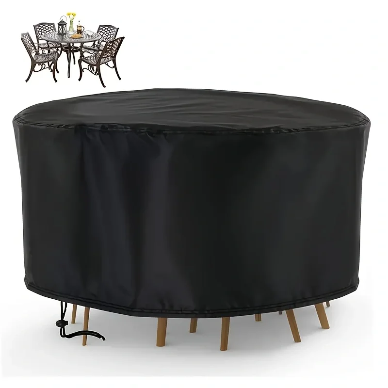 방수 원형 파티오 가구 커버 - 자외선 및 바람 차단, - Outdoor Furniture Table And Chairs 리뷰 및 가격